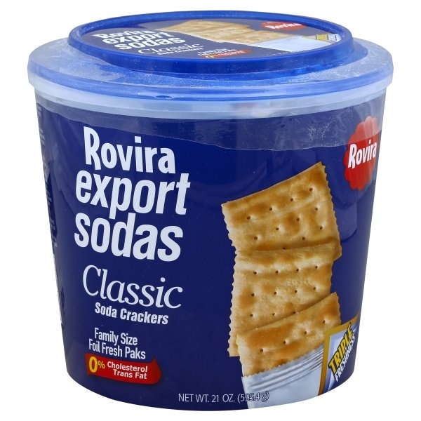 slide 1 of 1, Rovira Soda Crackers Bucket, 21 oz