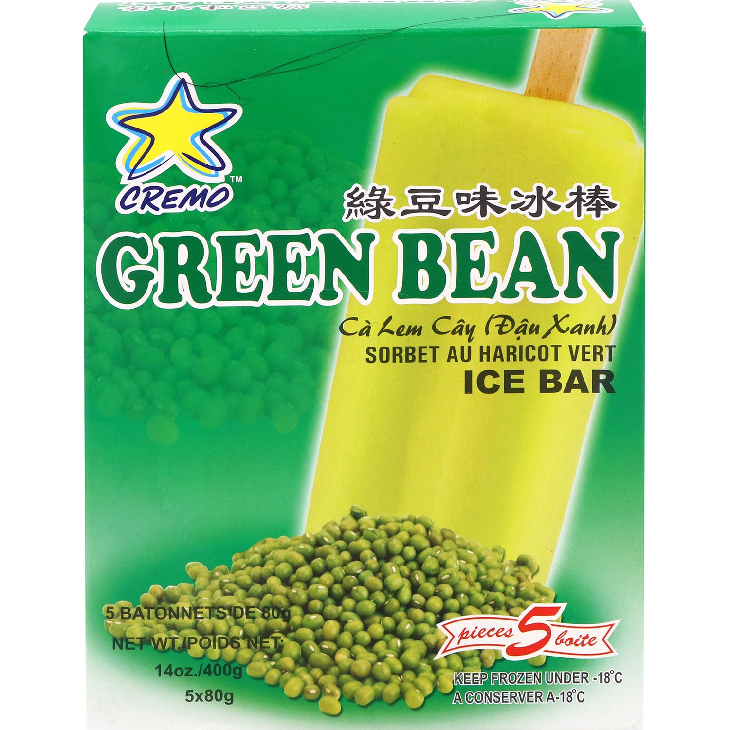 slide 1 of 1, Cremo Ice Bar-Green Bean, 14 oz