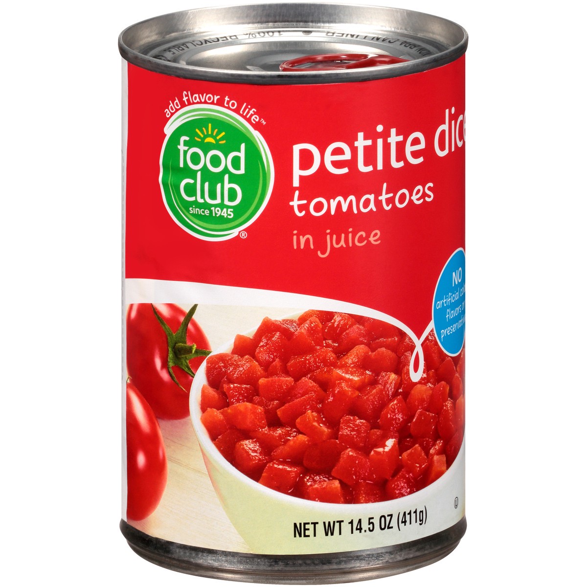 slide 5 of 9, Food Club Petite Diced Tomatoes, 14.5 oz