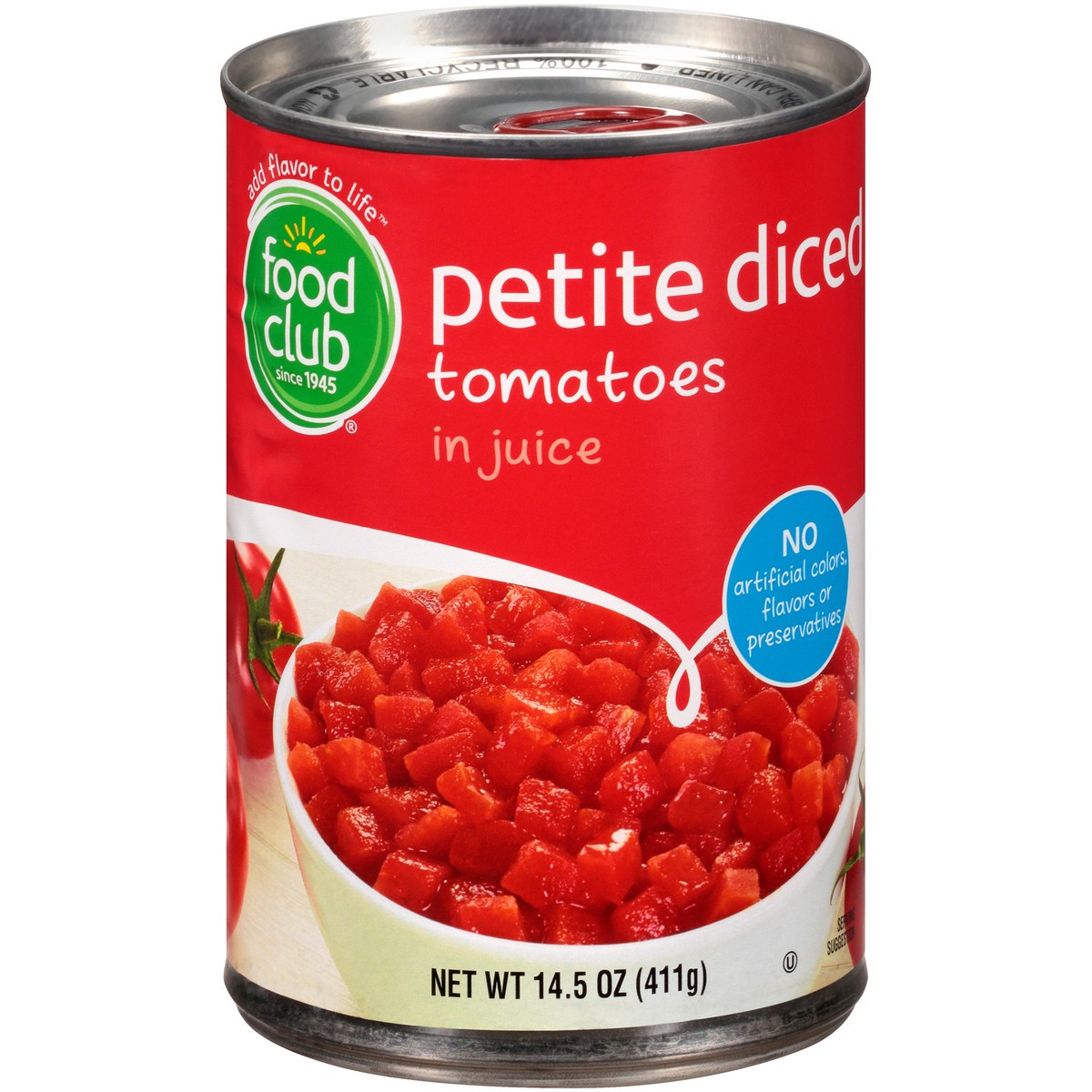 slide 1 of 9, Food Club Petite Diced Tomatoes, 14.5 oz