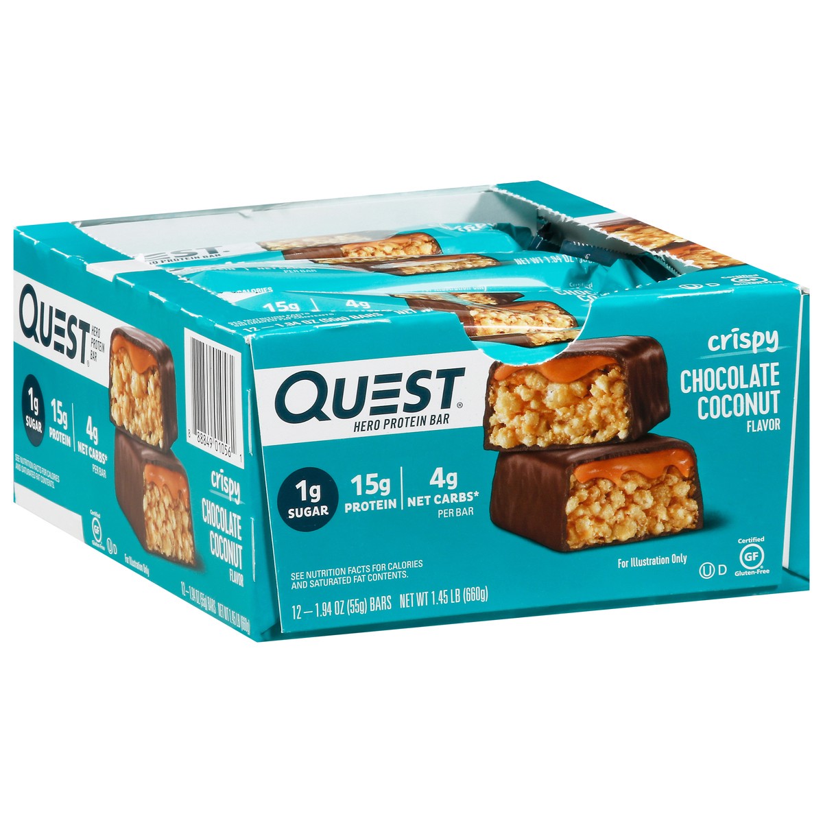 slide 2 of 14, Quest Crispy Chocolate Coconut Flavor Hero Protein Bar 12 - 1.94 oz Bars, 12 ct