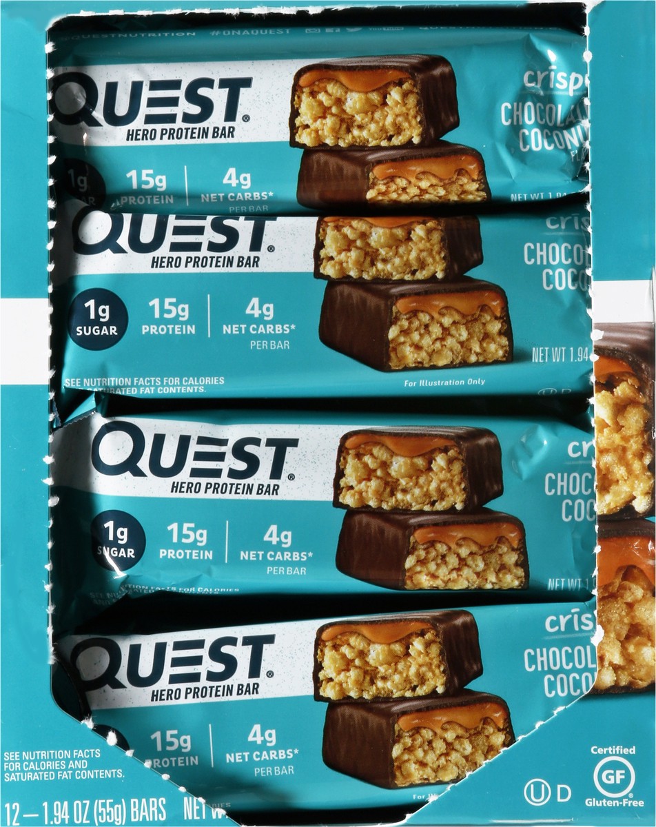 slide 12 of 14, Quest Crispy Chocolate Coconut Flavor Hero Protein Bar 12 - 1.94 oz Bars, 12 ct