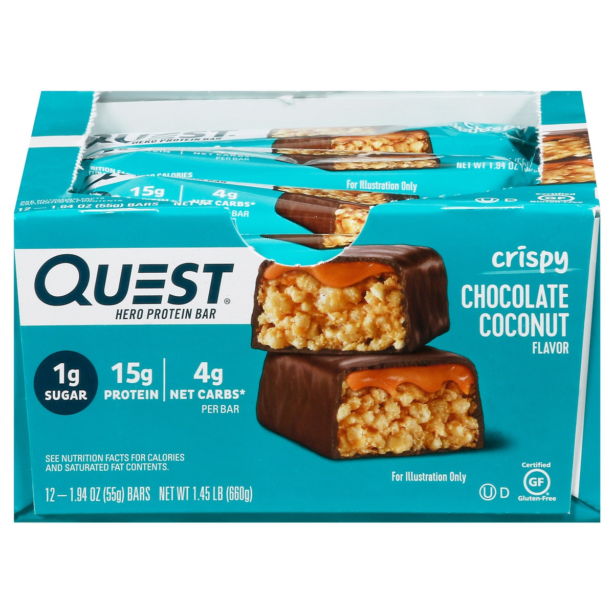 slide 1 of 14, Quest Crispy Chocolate Coconut Flavor Hero Protein Bar 12 - 1.94 oz Bars, 12 ct