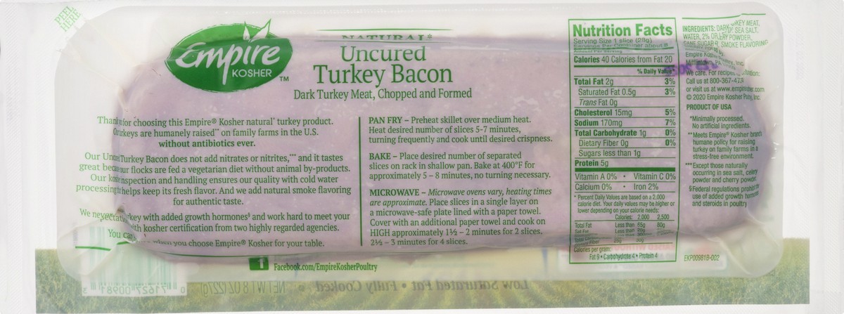 slide 10 of 13, Empire Kosher Natural Uncured Turkey Bacon, 8 oz