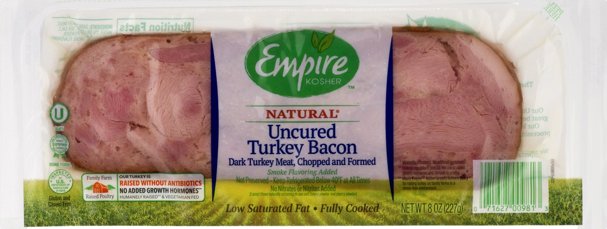 slide 13 of 13, Empire Kosher Natural Uncured Turkey Bacon, 8 oz