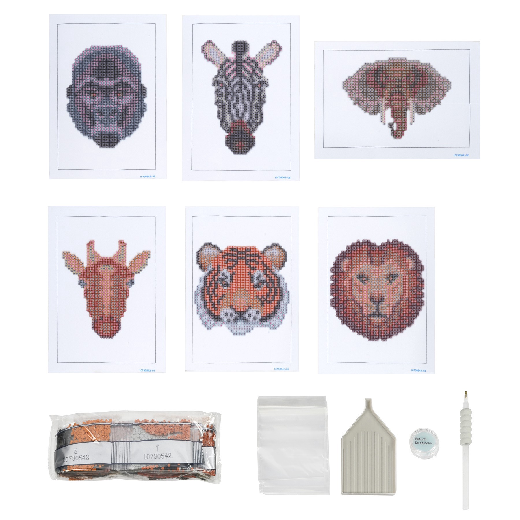 slide 6 of 6, Jungle Animals Diamond Art Kit By Make Market, 4 in x 6 in
