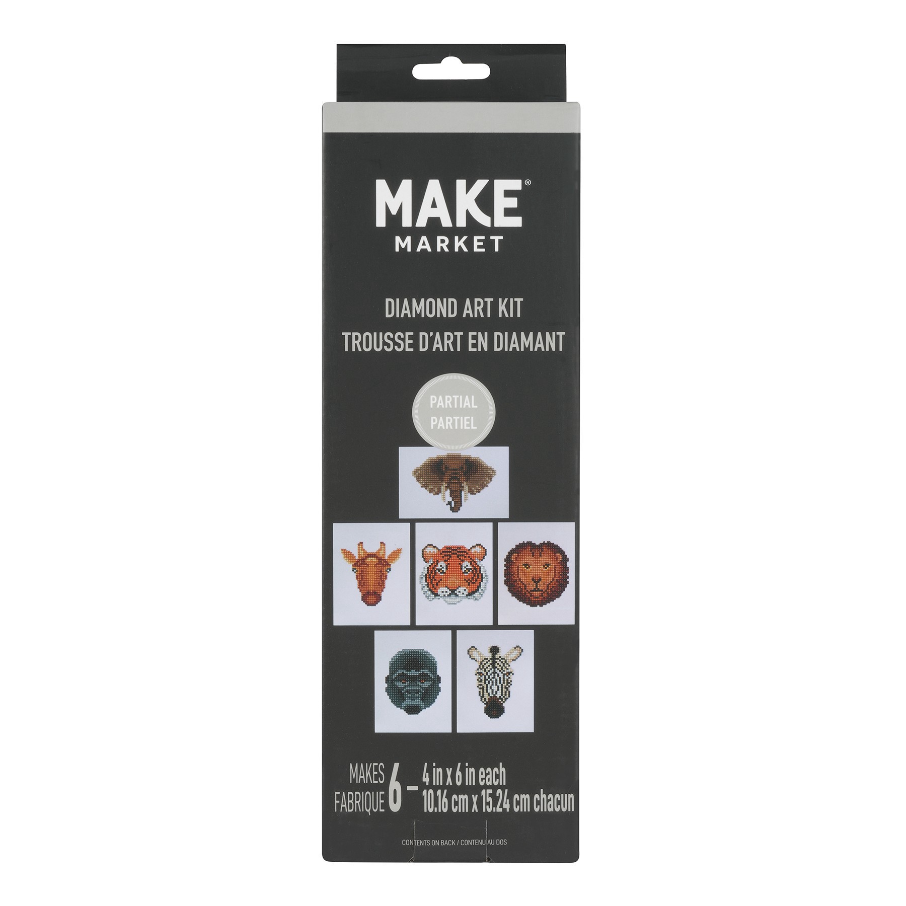 slide 5 of 6, Jungle Animals Diamond Art Kit By Make Market, 4 in x 6 in