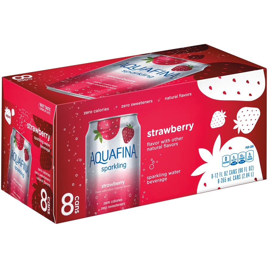 slide 2 of 3, Aquafina Sparkling Strawberry /, 8 ct; 12 fl oz