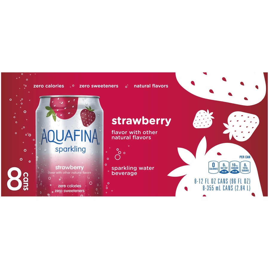 slide 1 of 3, Aquafina Sparkling Strawberry /, 8 ct; 12 fl oz