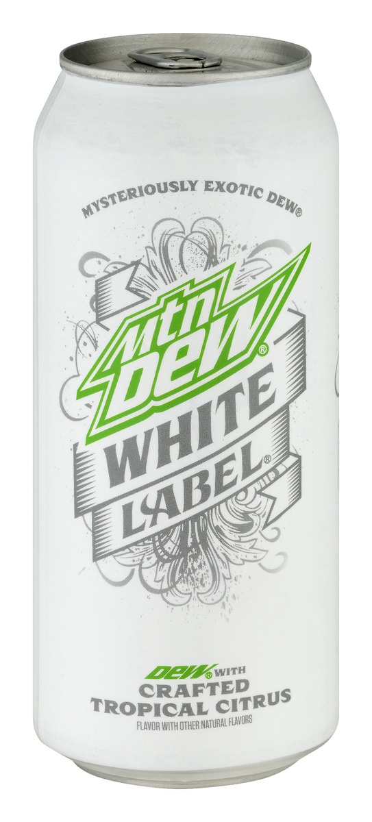 slide 1 of 9, Mountain Dew White Label Soft Drink - 16 fl oz, 16 fl oz