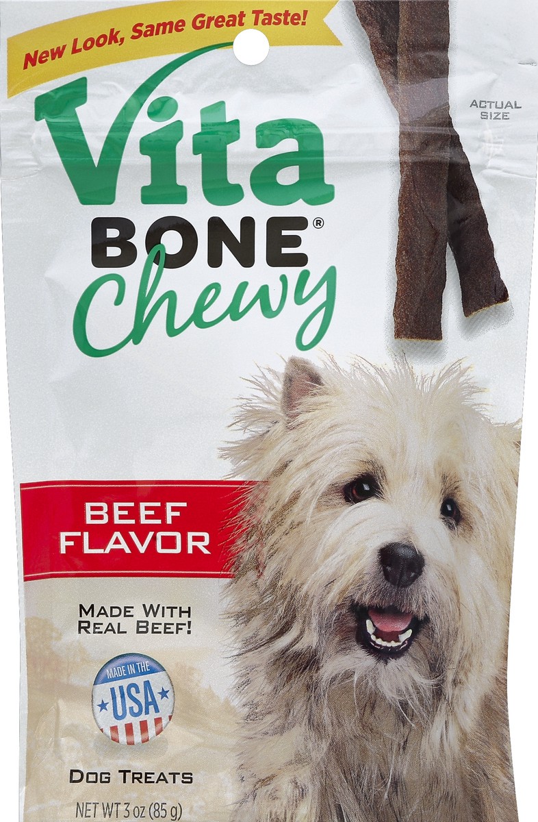 slide 3 of 3, Vita Bone Chewy Beef Flavor Dog Treats, 3 oz