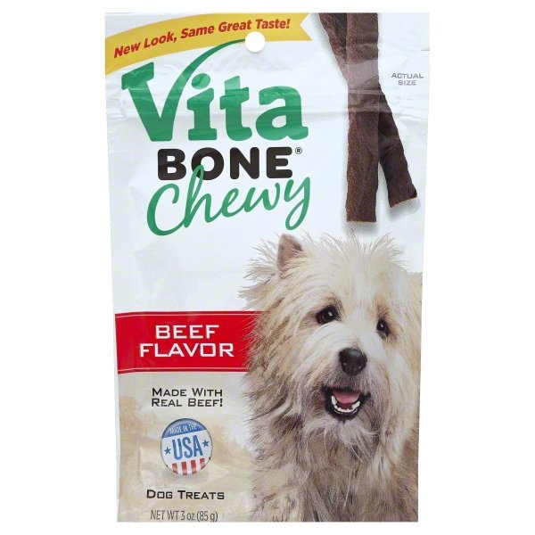 slide 1 of 3, Vita Bone Chewy Beef Flavor Dog Treats, 3 oz