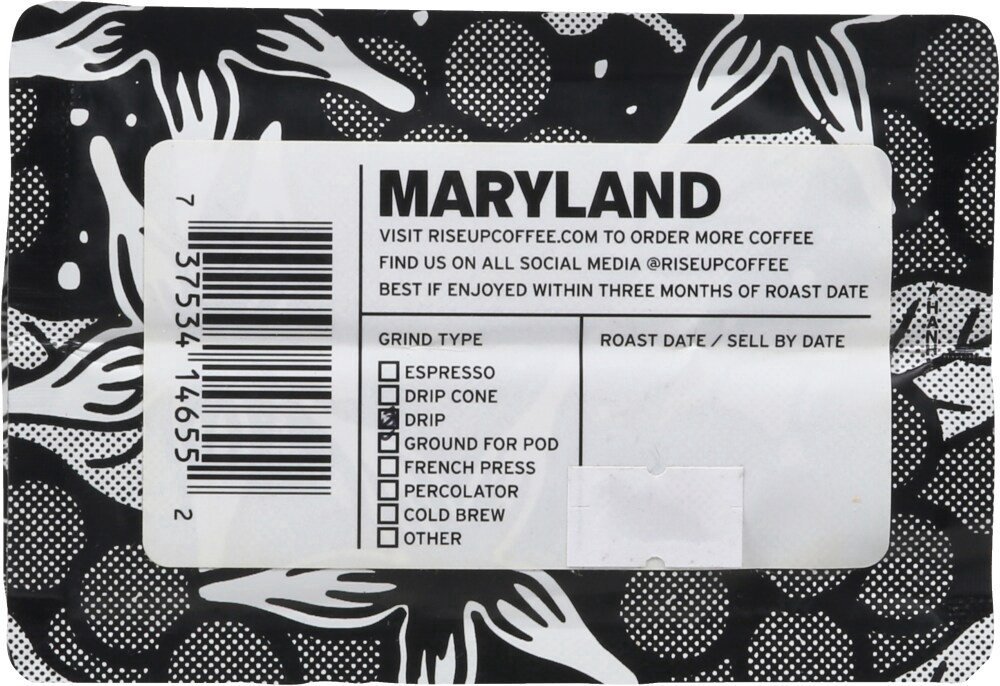 slide 2 of 3, Rise Up Coffee Roasters Organic Maryland Medium Roast Coffee, 12 oz