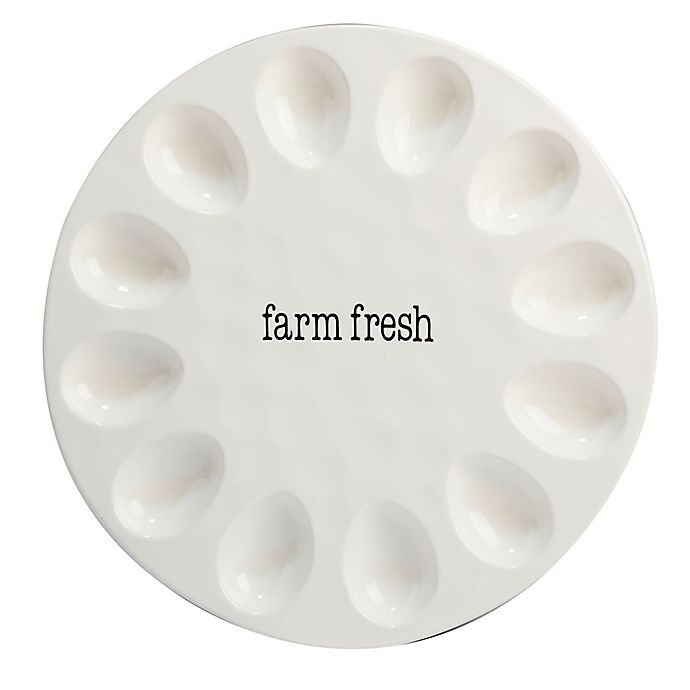 slide 1 of 1, Certified International Just Words Egg Plate - White, 1 ct