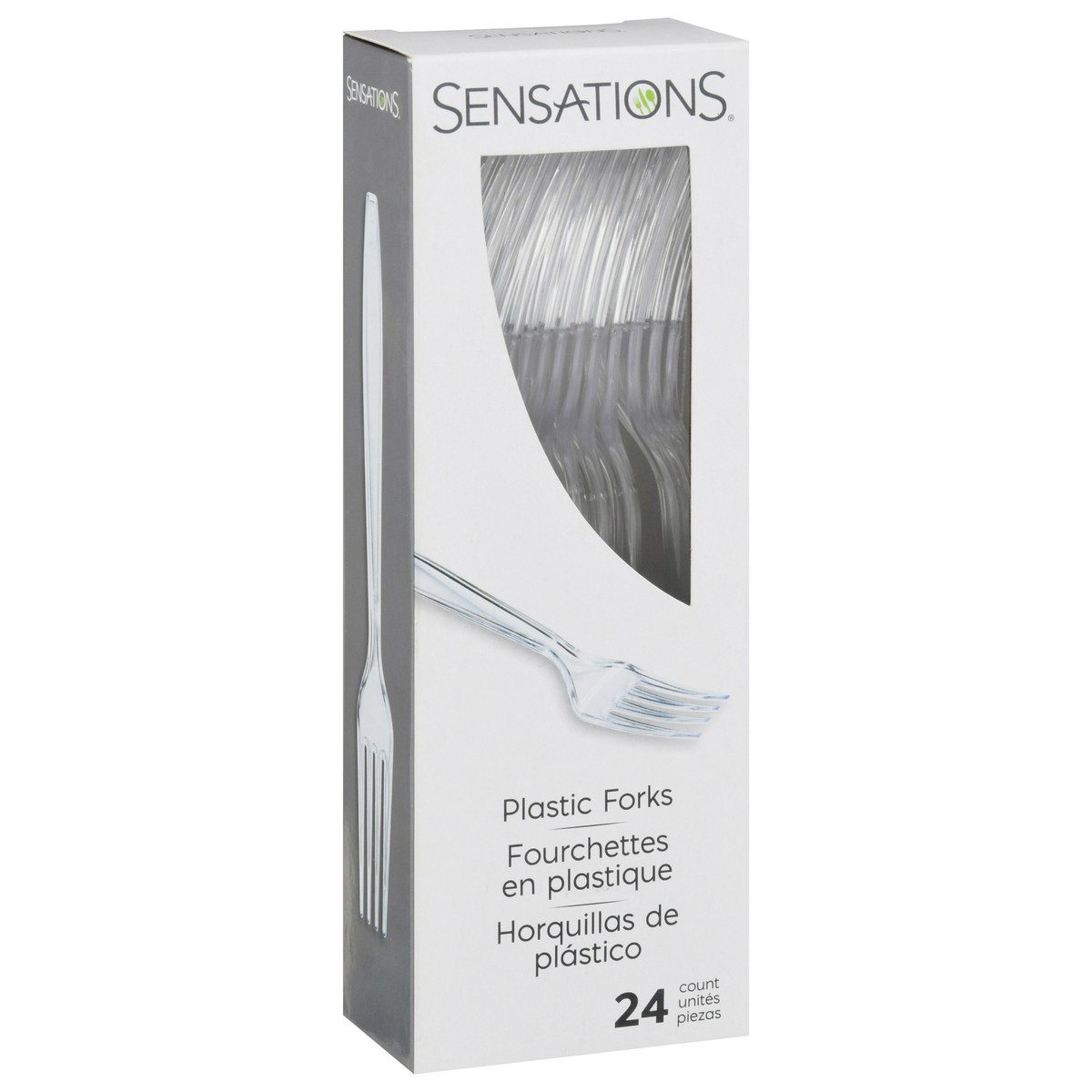 slide 3 of 9, Sensations Clear Plastic Forks 24 ea, 24 ct