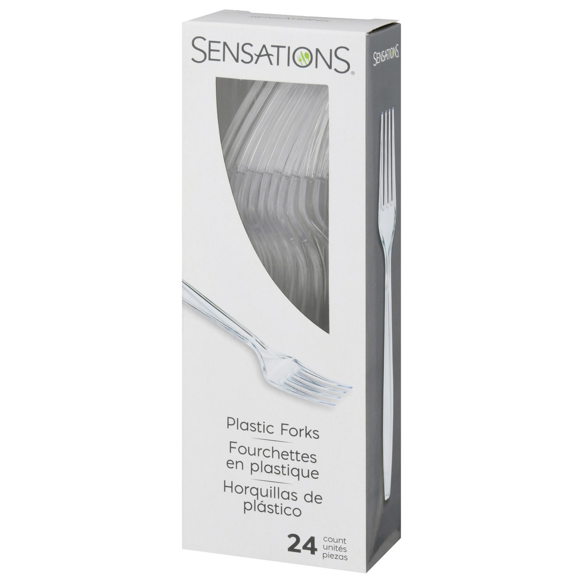 slide 4 of 9, Sensations Clear Plastic Forks 24 ea, 24 ct