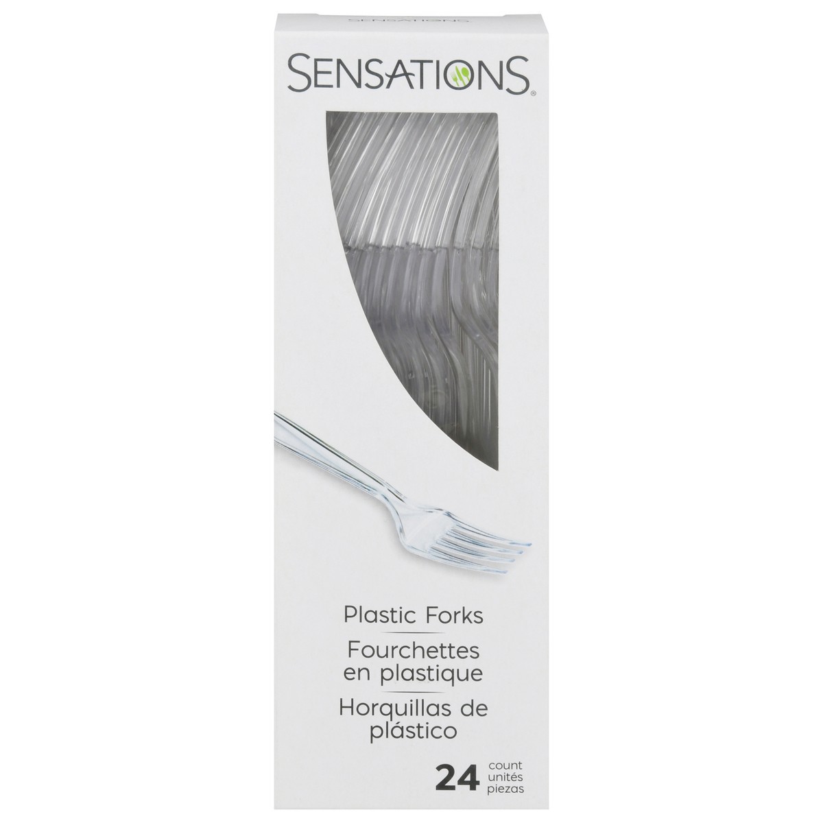 slide 1 of 9, Sensations Clear Plastic Forks 24 ea, 24 ct