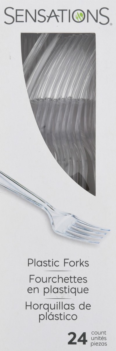 slide 8 of 9, Sensations Clear Plastic Forks 24 ea, 24 ct