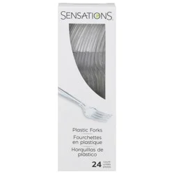 Sensations Clear Plastic Forks 24 ea