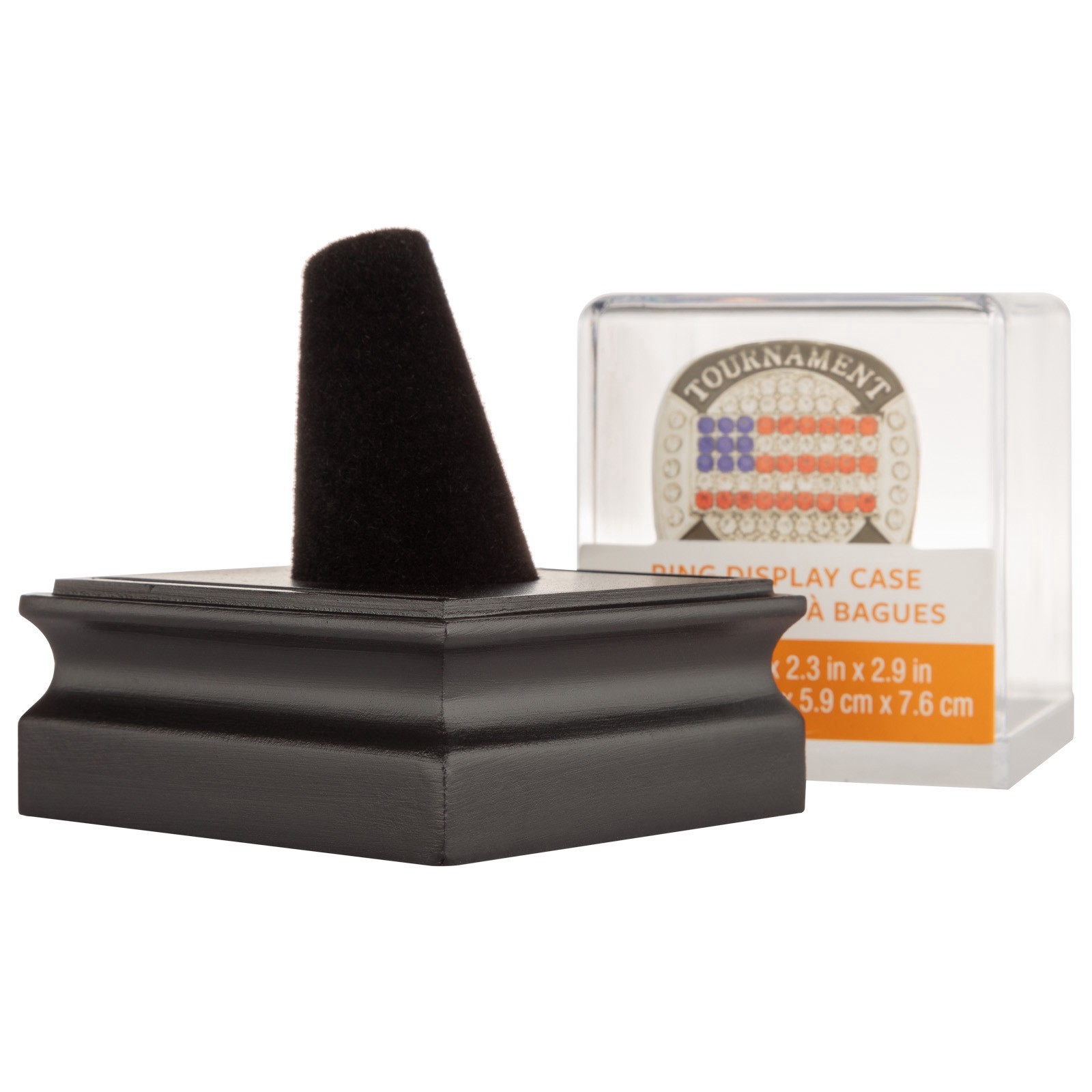 slide 2 of 6, 3" Ring Display Case By Studio Decor, 2.3 in x 2.3 in x 3 in