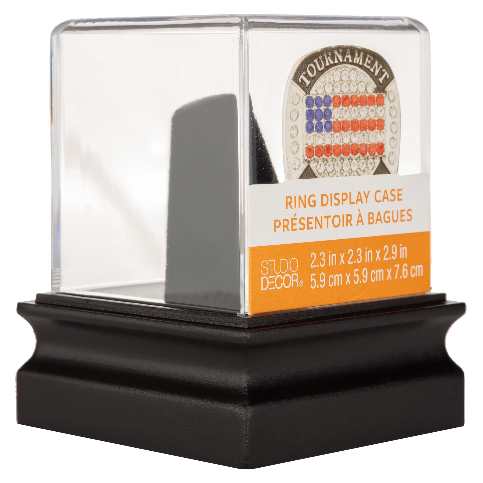 slide 4 of 6, 3" Ring Display Case By Studio Decor, 2.3 in x 2.3 in x 3 in