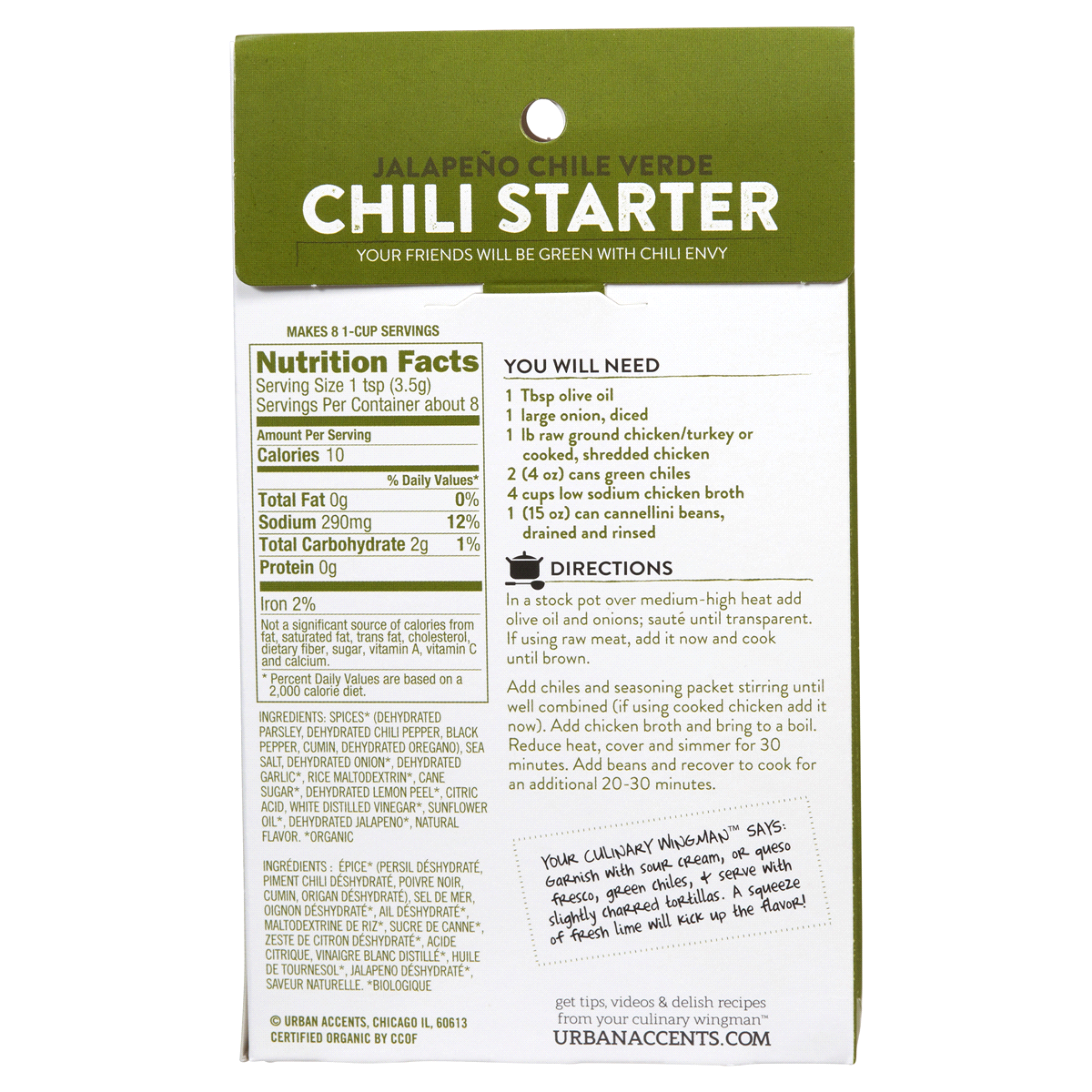 slide 2 of 2, Urban Accents Chili Starter Seasoning, Jalapeno Chile Verde, 1 oz