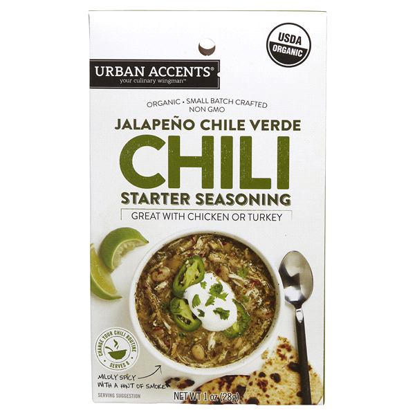 slide 1 of 2, Urban Accents Chili Starter Seasoning, Jalapeno Chile Verde, 1 oz