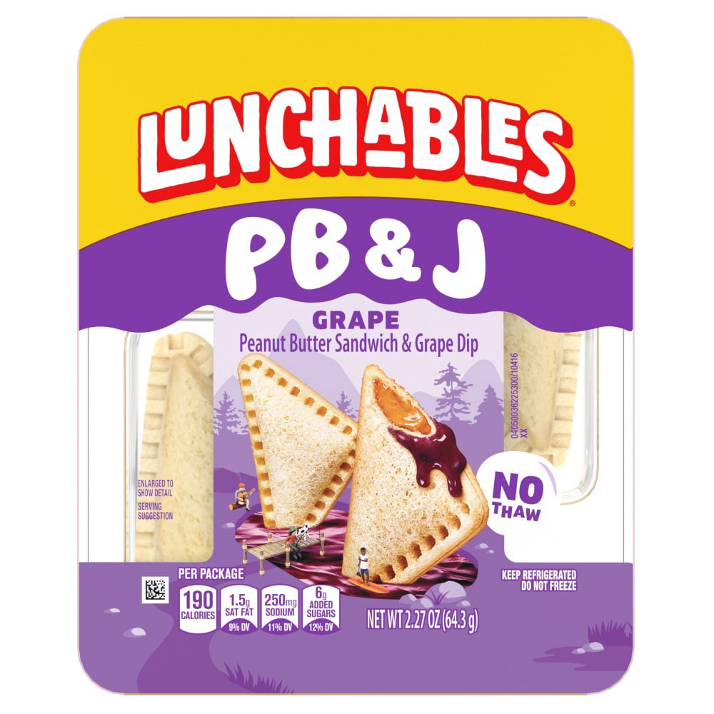 slide 1 of 1, Lunchables® Peanut Butter Sandwich & Grape Dip, 2.27 oz