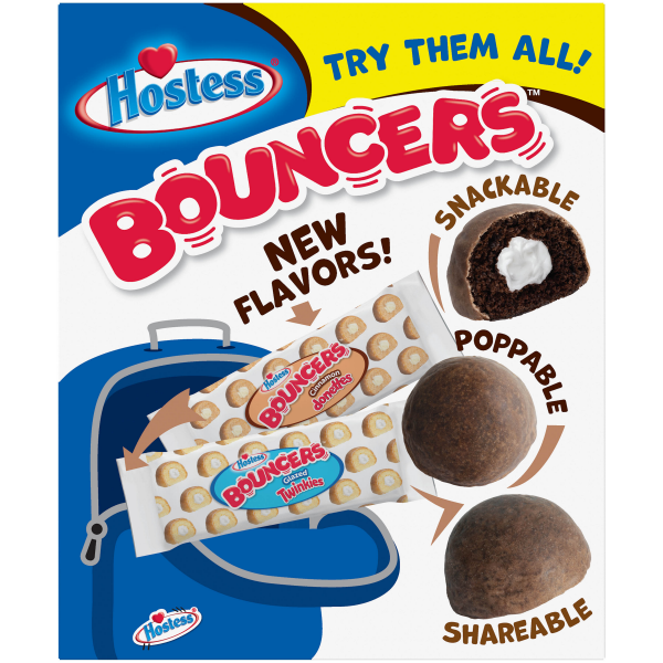 slide 12 of 16, HOSTESS BOUNCERS Glazed Chocolate DING DONGS, Packable Pouches, Perfect for Lunchboxes – 5 Pouches , 8.2 oz, 9.95 oz