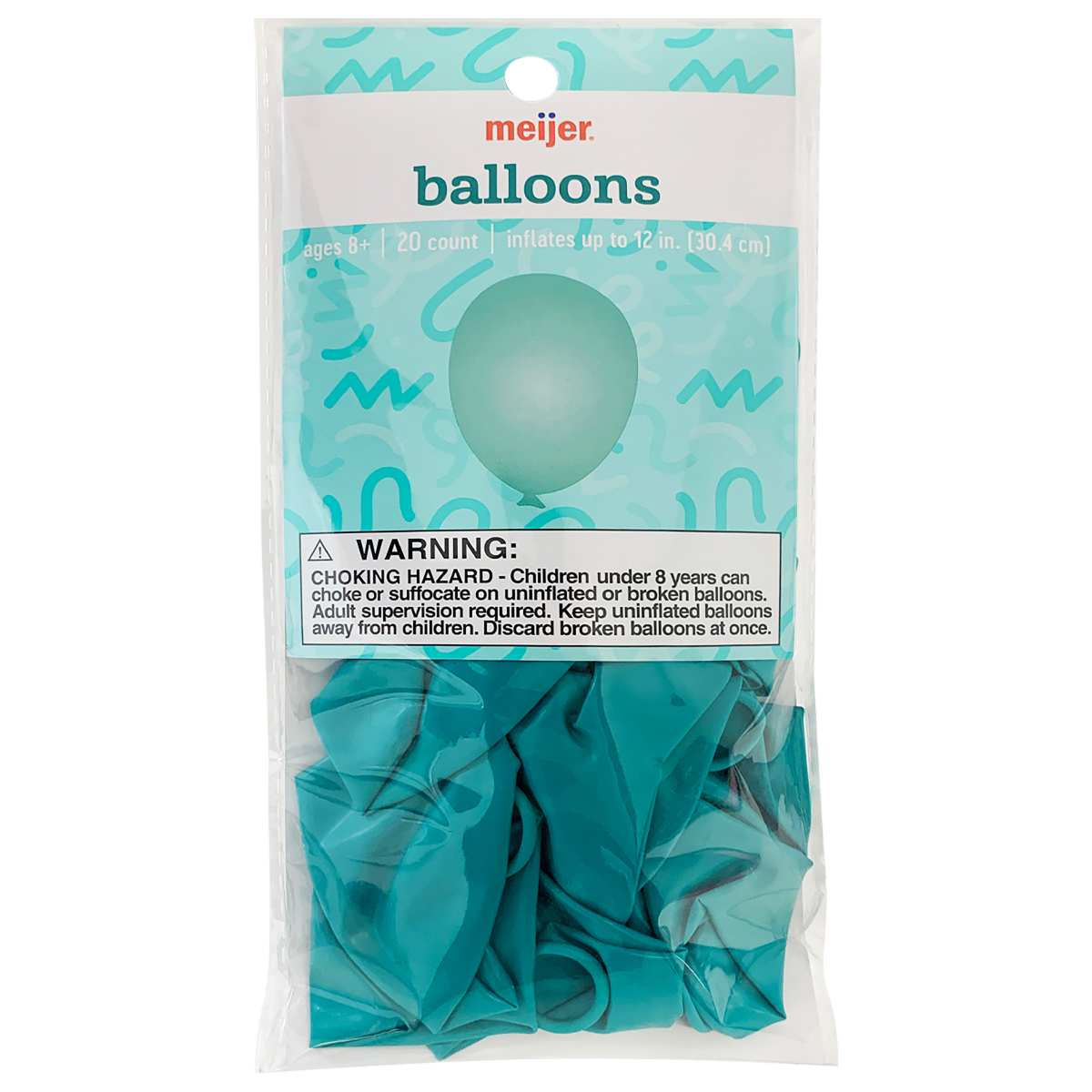 slide 1 of 1, Meijer Helium Balloons Teal, 20 ct