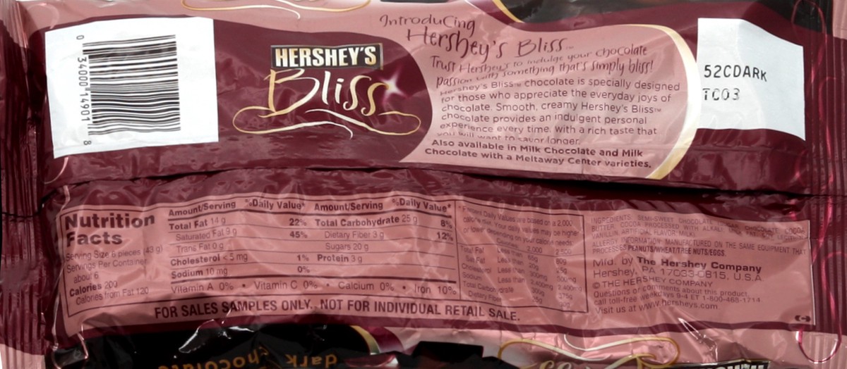 slide 6 of 6, Hershey's Bliss Rich & Creamy Dark Chocolate Bag, 9.6 oz