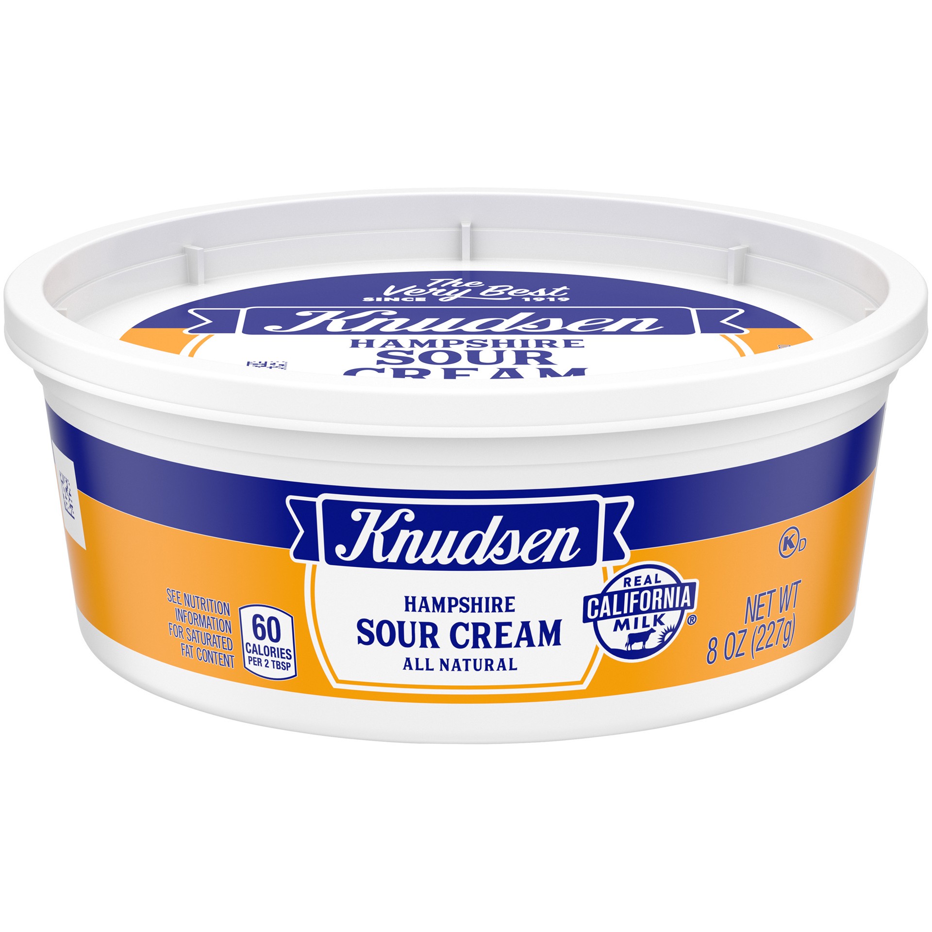 slide 1 of 5, Knudsen Hampshire 100% Natural Sour Cream, 8 oz Tub, 8 oz