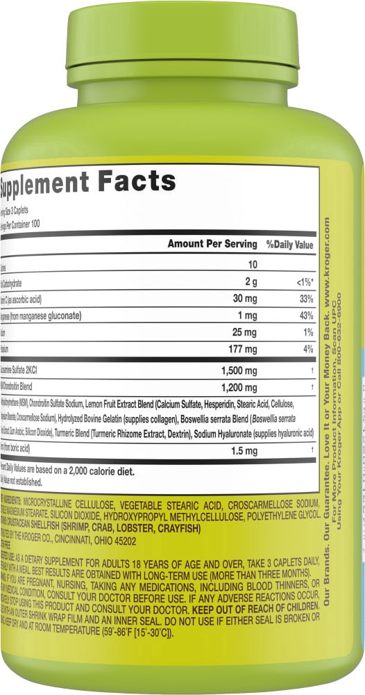 slide 2 of 4, Kroger Glucosamine Msm/Chondroitin Blend Tablets, 300 ct