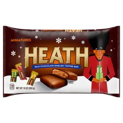 HEATH Miniatures Chocolatey English Toffee, Christmas Candy Bag, 10 oz