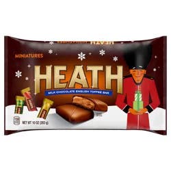 HEATH Miniatures Chocolatey English Toffee, Christmas Candy Bag, 10 oz