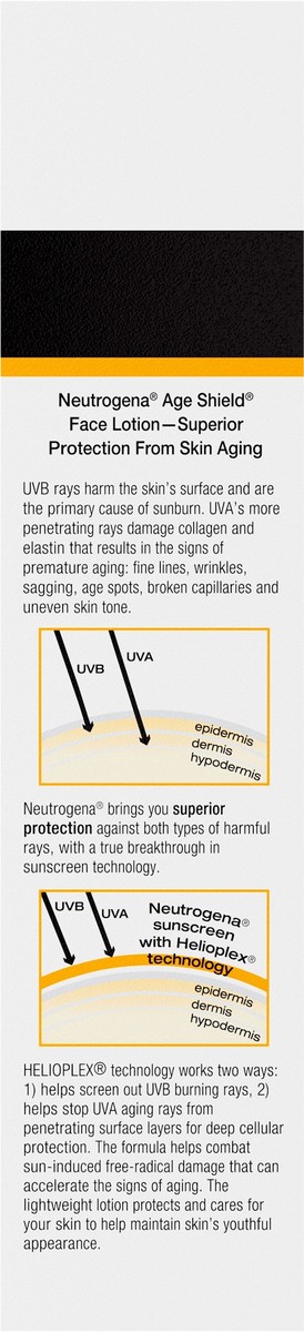 slide 6 of 15, Neutrogena Age Shield Face Oil-Free Sunscreen Lotion with Broad Spectrum SPF 70, Non-Comedogenic Moisturizing Sunscreen to Help Prevent Signs of Aging, PABA-Free, 3 fl. oz, 3 fl oz