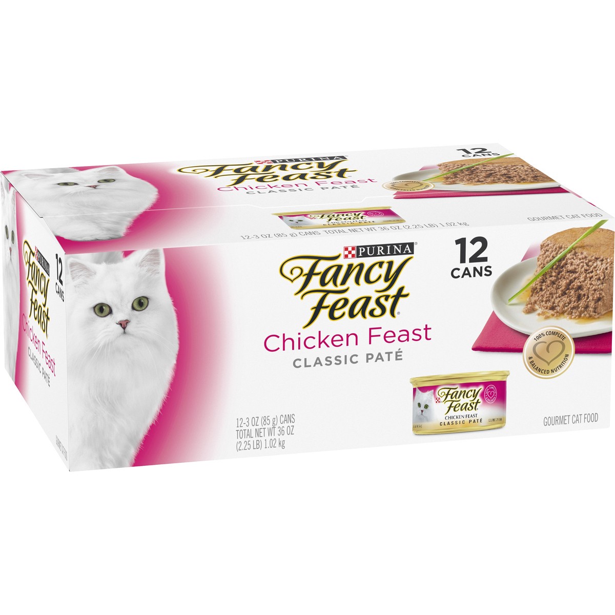 slide 13 of 14, Fancy Feast Chicken Feast Classic Pate Collection Grain Free Wet Cat Food Multi-Pack, 12 ct; 3 oz