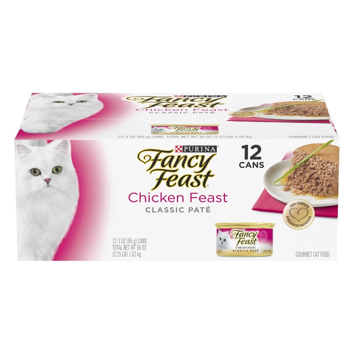 slide 6 of 14, Fancy Feast Chicken Feast Classic Pate Collection Grain Free Wet Cat Food Multi-Pack, 12 ct; 3 oz