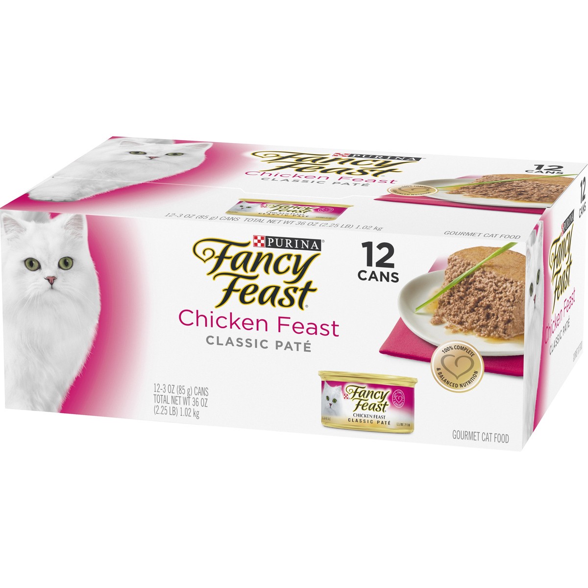 slide 14 of 14, Fancy Feast Chicken Feast Classic Pate Collection Grain Free Wet Cat Food Multi-Pack, 12 ct; 3 oz