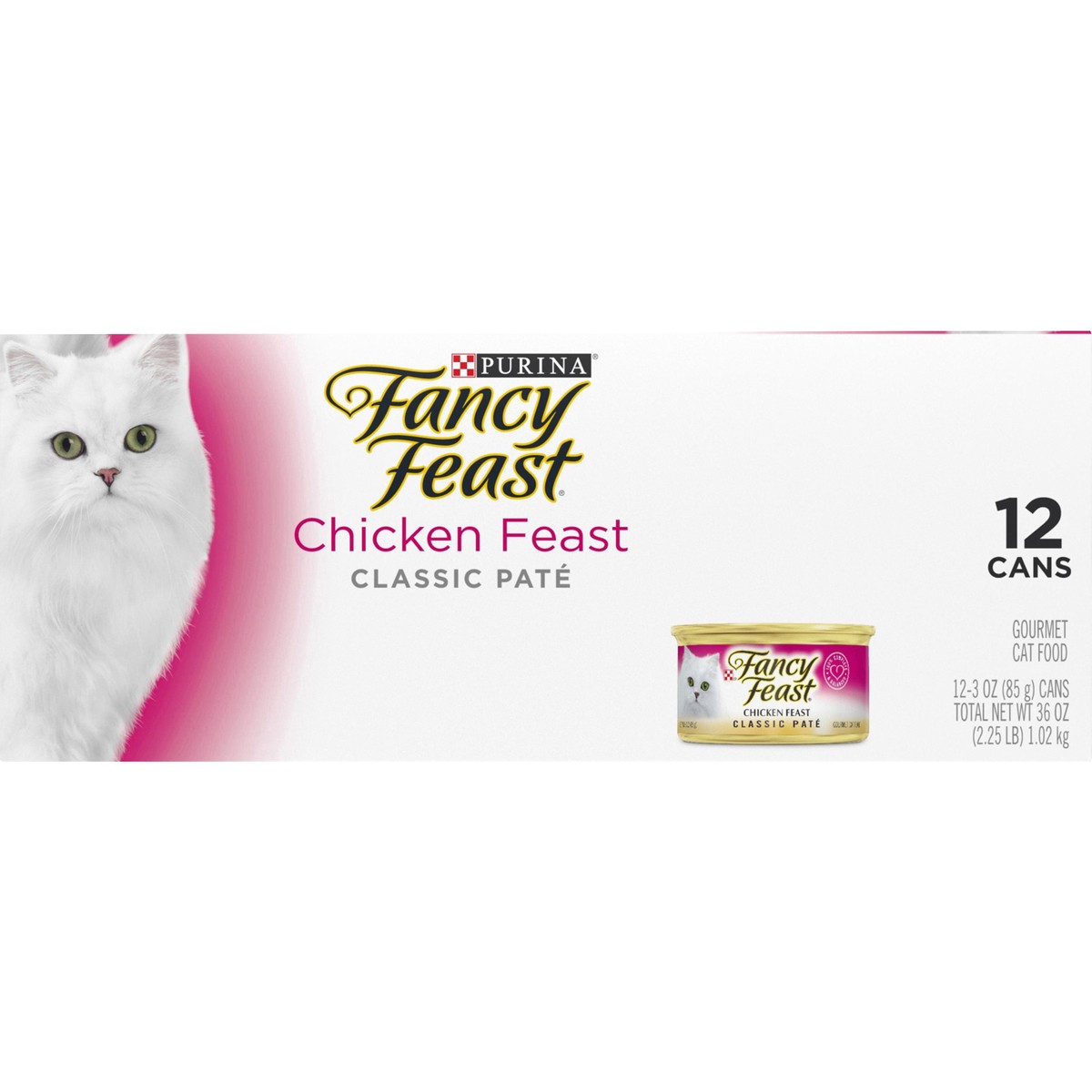 slide 10 of 14, Fancy Feast Chicken Feast Classic Pate Collection Grain Free Wet Cat Food Multi-Pack, 12 ct; 3 oz