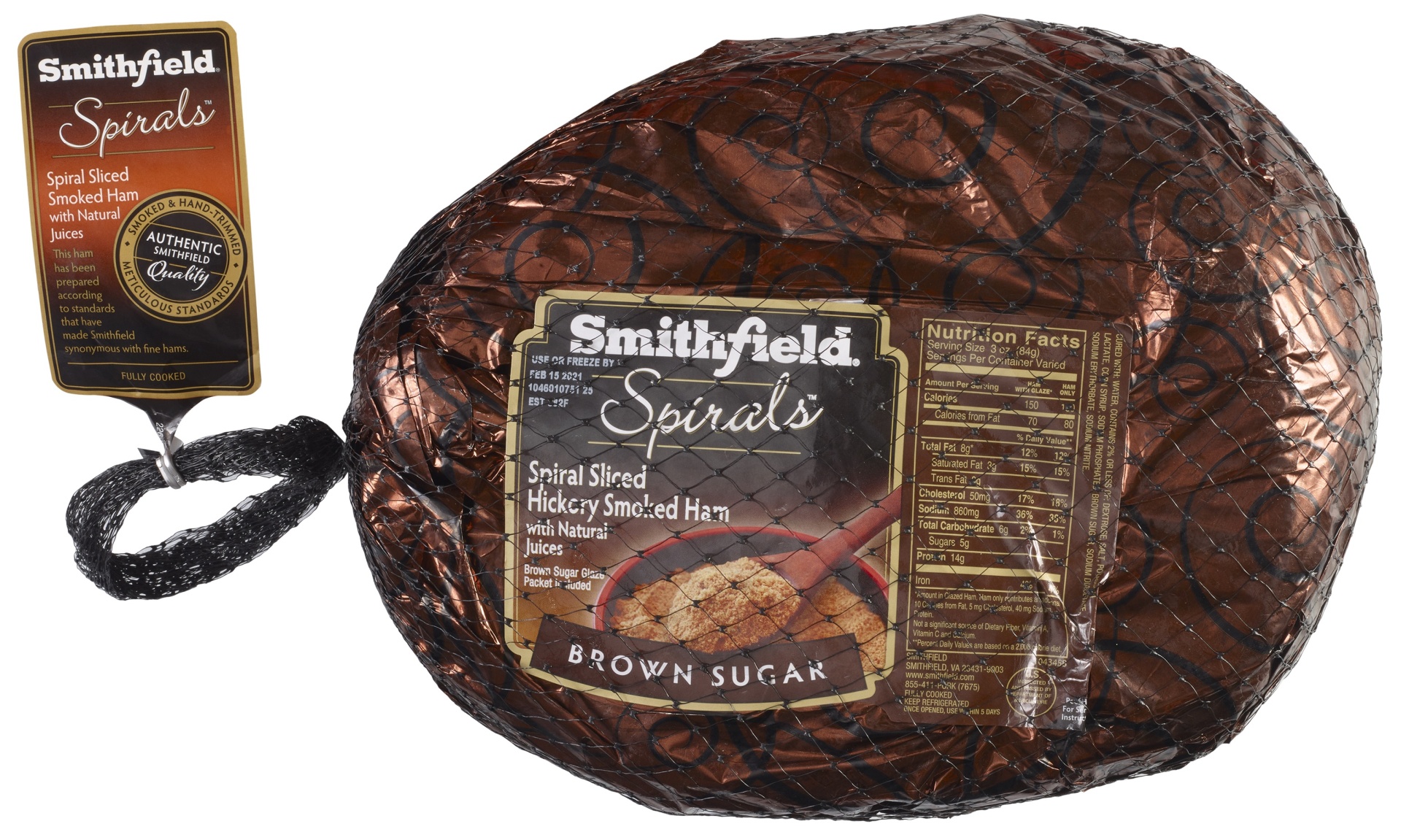 slide 1 of 1, Smithfield Spiral Sliced Brown Sugar Half Ham, per lb