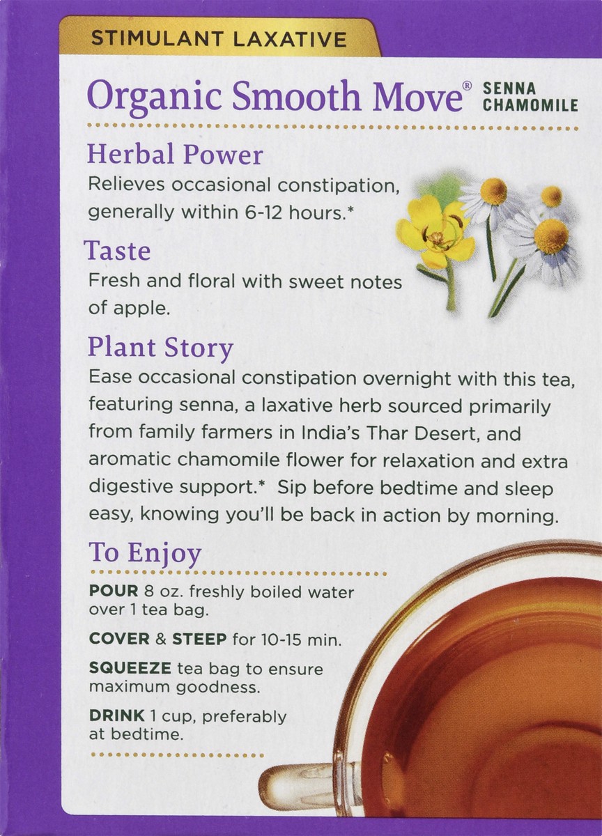 slide 5 of 9, Traditional Medicinals Organic Smooth Move Chamomile, Caffeine Free Herbal Laxative Tea, 16 ct