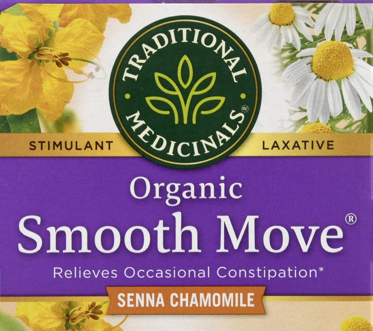 slide 9 of 9, Traditional Medicinals Organic Smooth Move Chamomile, Caffeine Free Herbal Laxative Tea, 16 ct