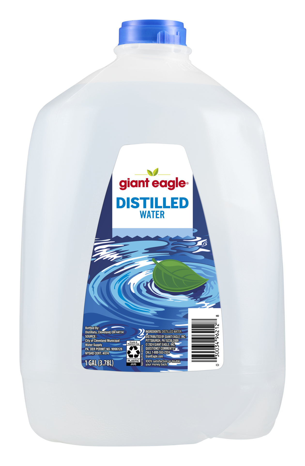 slide 1 of 1, Giant Eagle Distilled Water, 128 oz