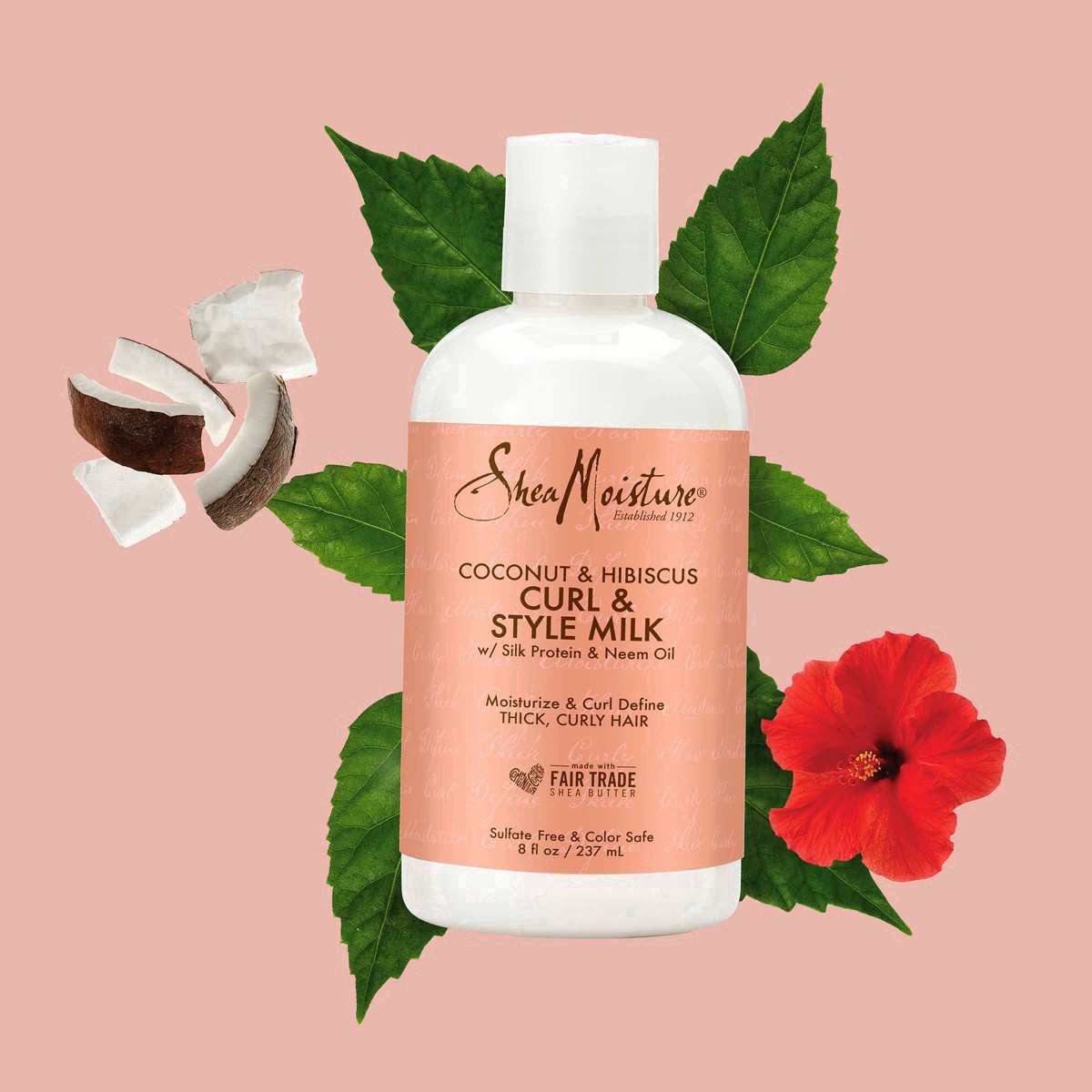 slide 48 of 73, SheaMoisture Coconut & Hibiscus Curl & Style Milk For Thick Curly Hair - 8 fl oz, 8 fl oz