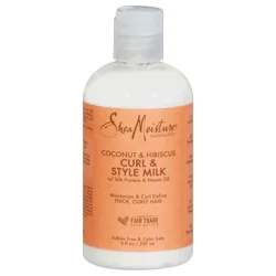 SheaMoisture Curl & Style Milk Coconut & Hibiscus with Silk Protein & Neem Oil, 8 oz