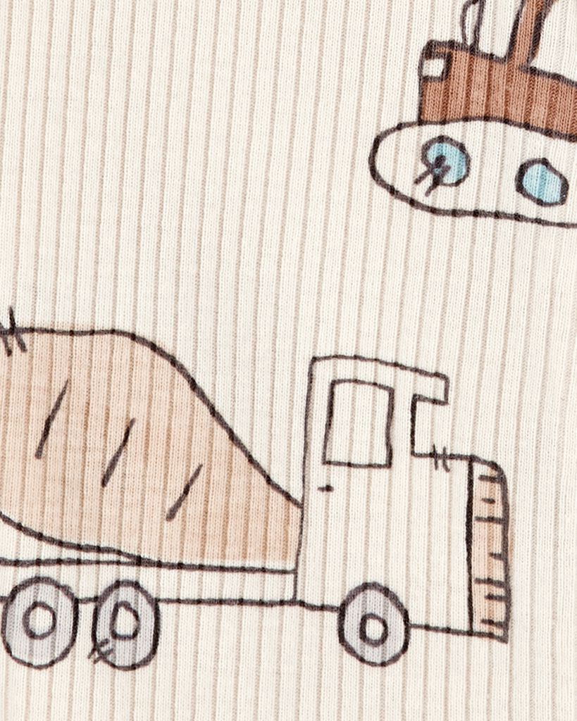 slide 2 of 2, Carter's Baby Construction 2-Way Zip Ribbed Sleep & Play Pajamas Multi PRE, 1 ct