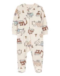 Carter's Baby Construction 2-Way Zip Ribbed Sleep & Play Pajamas Multi PRE