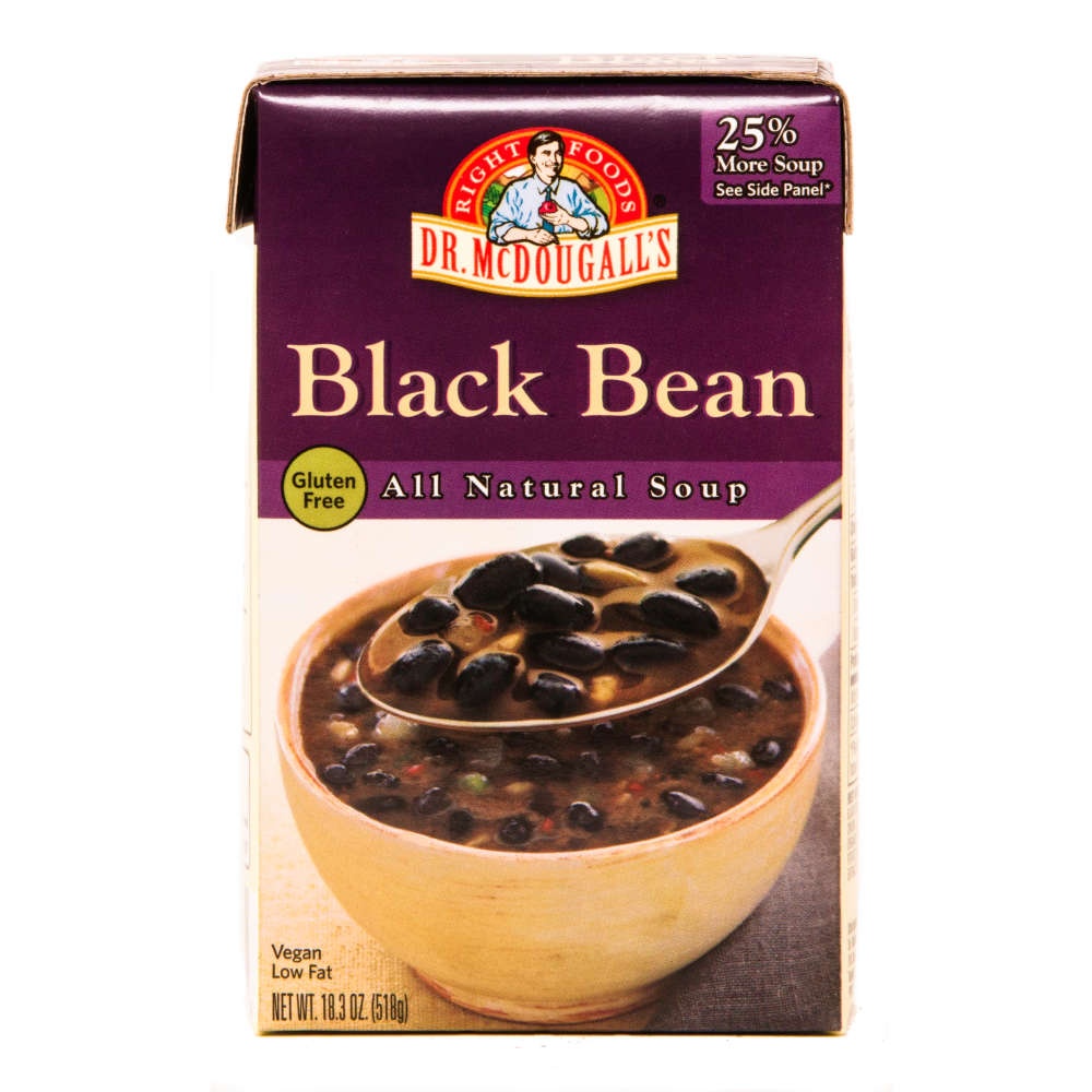 slide 1 of 1, Dr. McDougall's Gluten Free Black Bean Soup, 18.3 oz