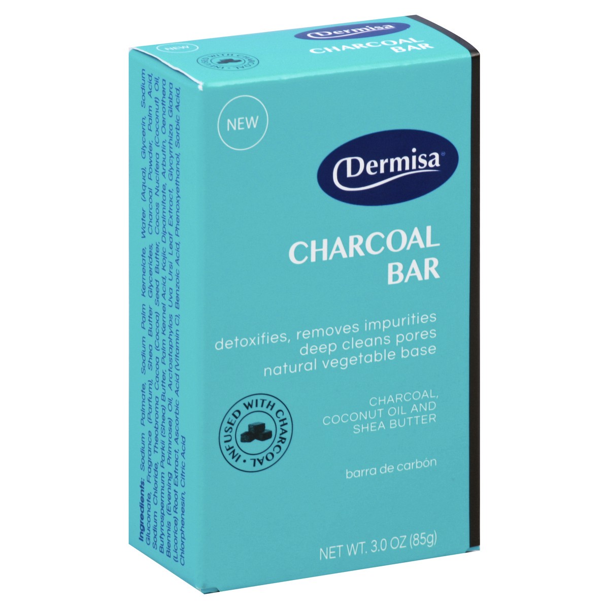 slide 3 of 6, DermOrganic Charcoal Bar 3 oz, 3 oz